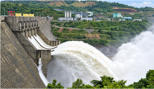 Đập tràn Thuỷ điện Thác Mơ xả nước