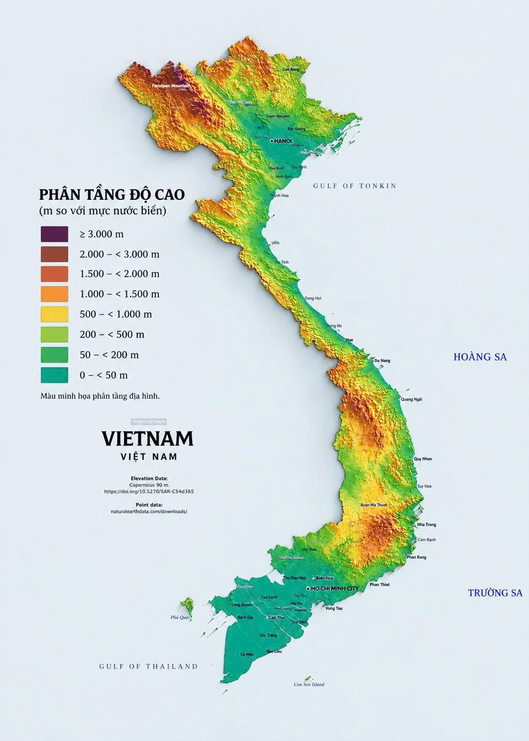 Bản đồ địa hình Việt Nam